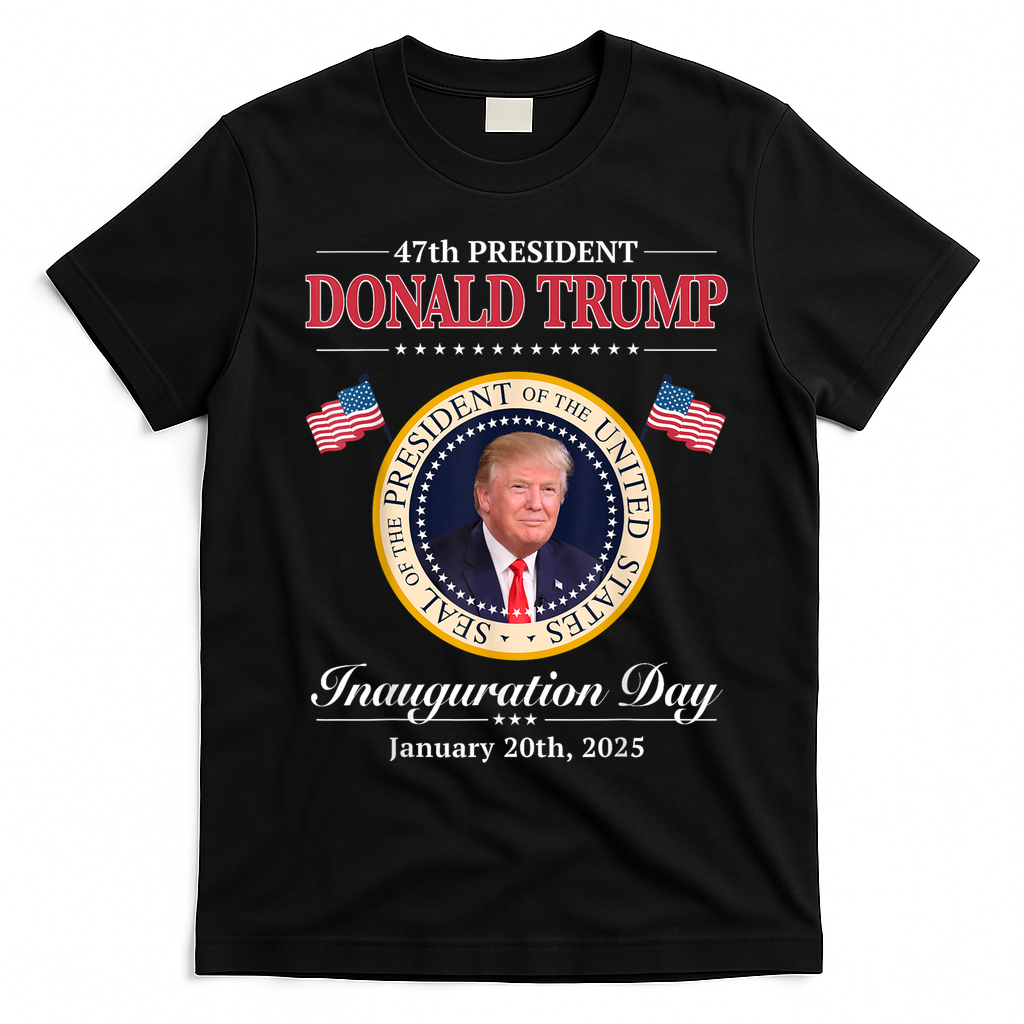 Donald Trump 47th President Inauguration 2025 Supporters T-Shirt - Black