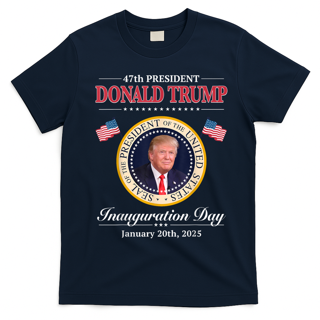 Donald Trump 47th President Inauguration 2025 Supporters T-Shirt - Navy Blue