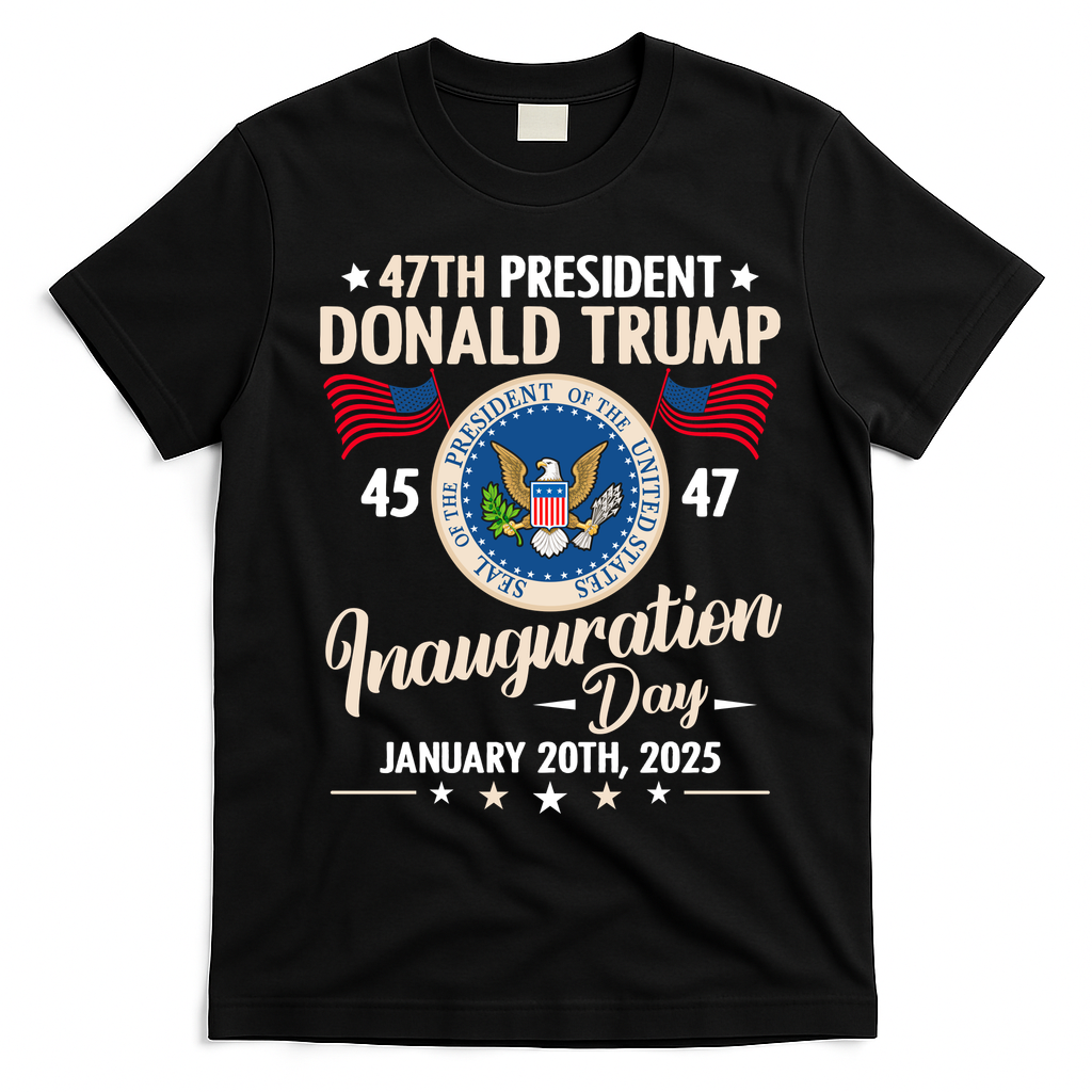 Donald Trump Inauguration Day 2025 47th T-Shirt - Black