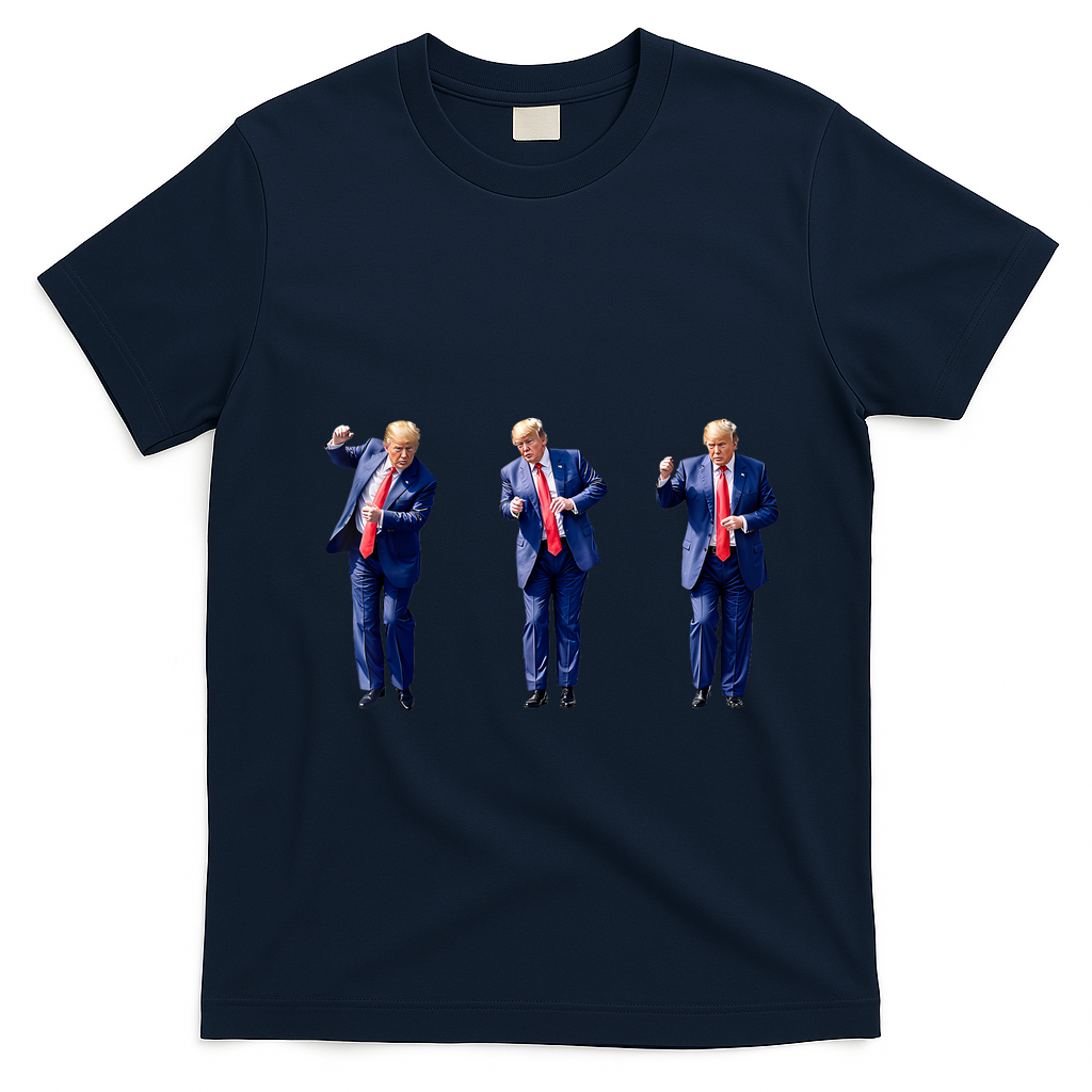 Donald Trump Is Your President Qr Trump Dance (2side) T-Shirt - Navy Blue