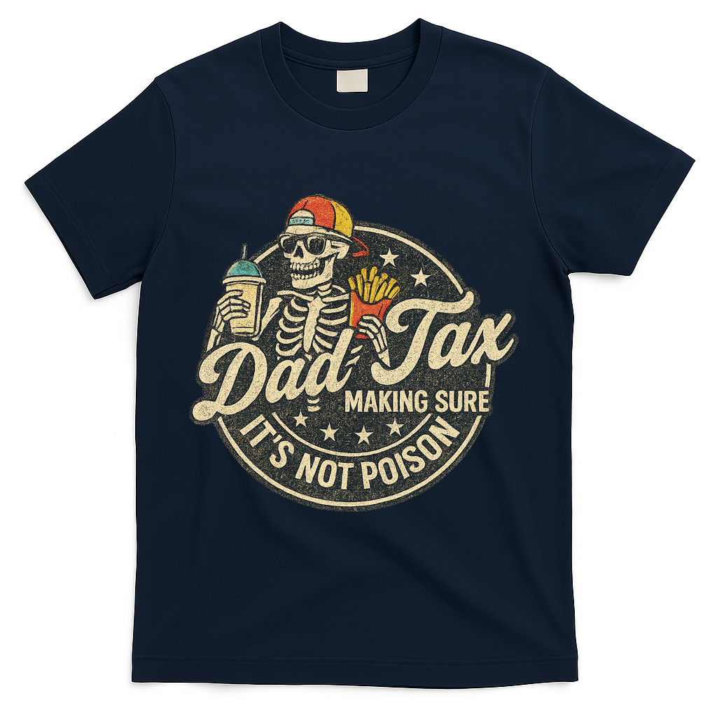Dad Tax Making Sure It's Not Poison Skeleton Vintage T-Shirt - Navy