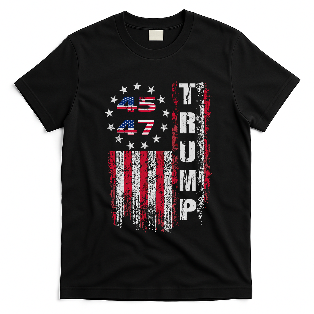Donald Trump Merchandise 45 47 Trump 2025 T-Shirt - Black