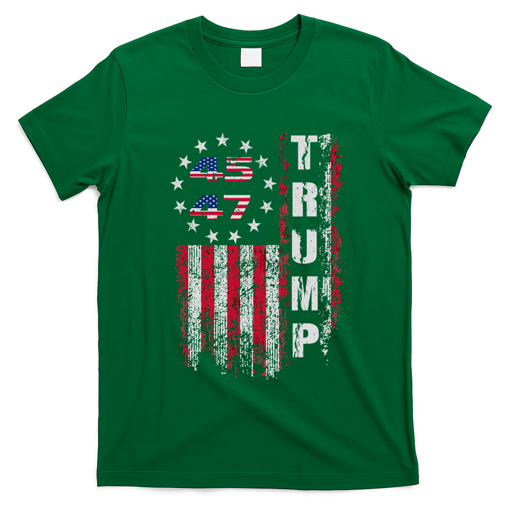 Donald Trump Merchandise 45 47 Trump 2025 T-Shirt - Irish Green