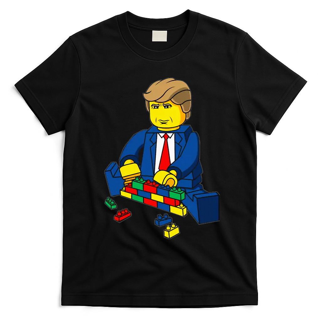 Donald Trump Presidential Building Brick Wall T-Shirt - Black