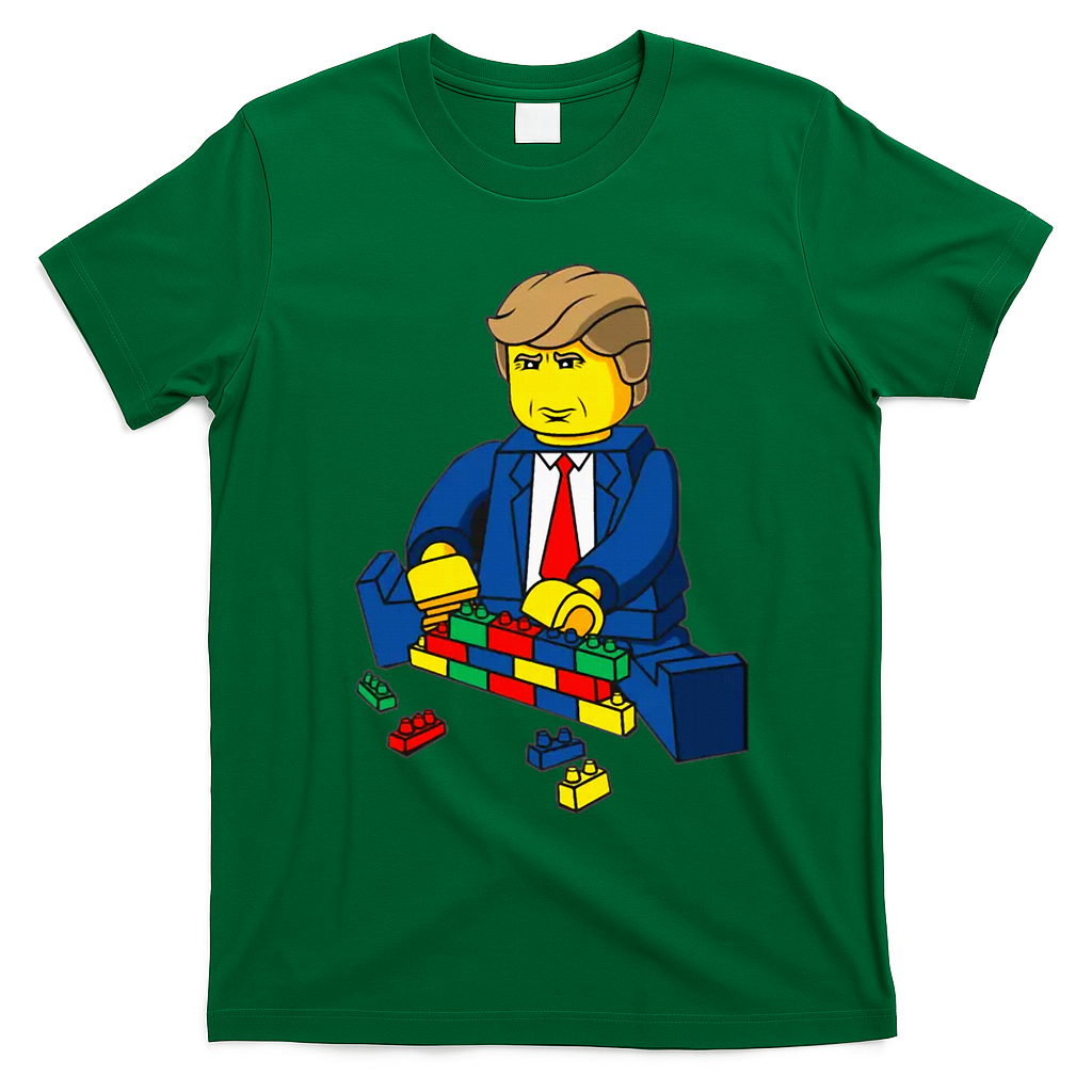 Donald Trump Presidential Building Brick Wall T-Shirt - Irish Green
