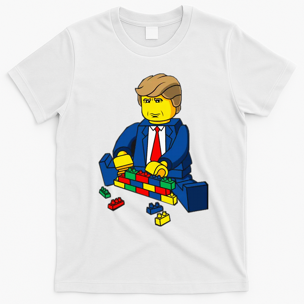 Donald Trump Presidential Building Brick Wall T-Shirt - White