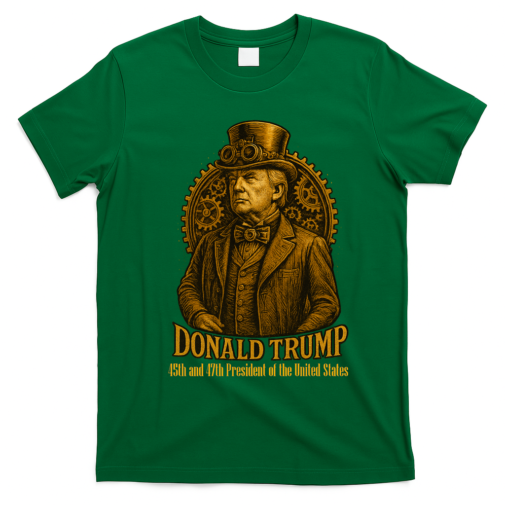 Donald Trump Steam Punk Vintage T-Shirt - Irish Green