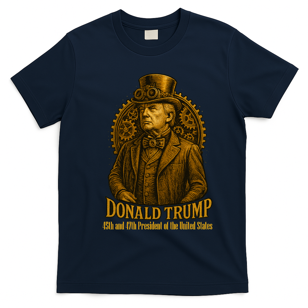 Donald Trump Steam Punk Vintage T-Shirt - Navy Blue