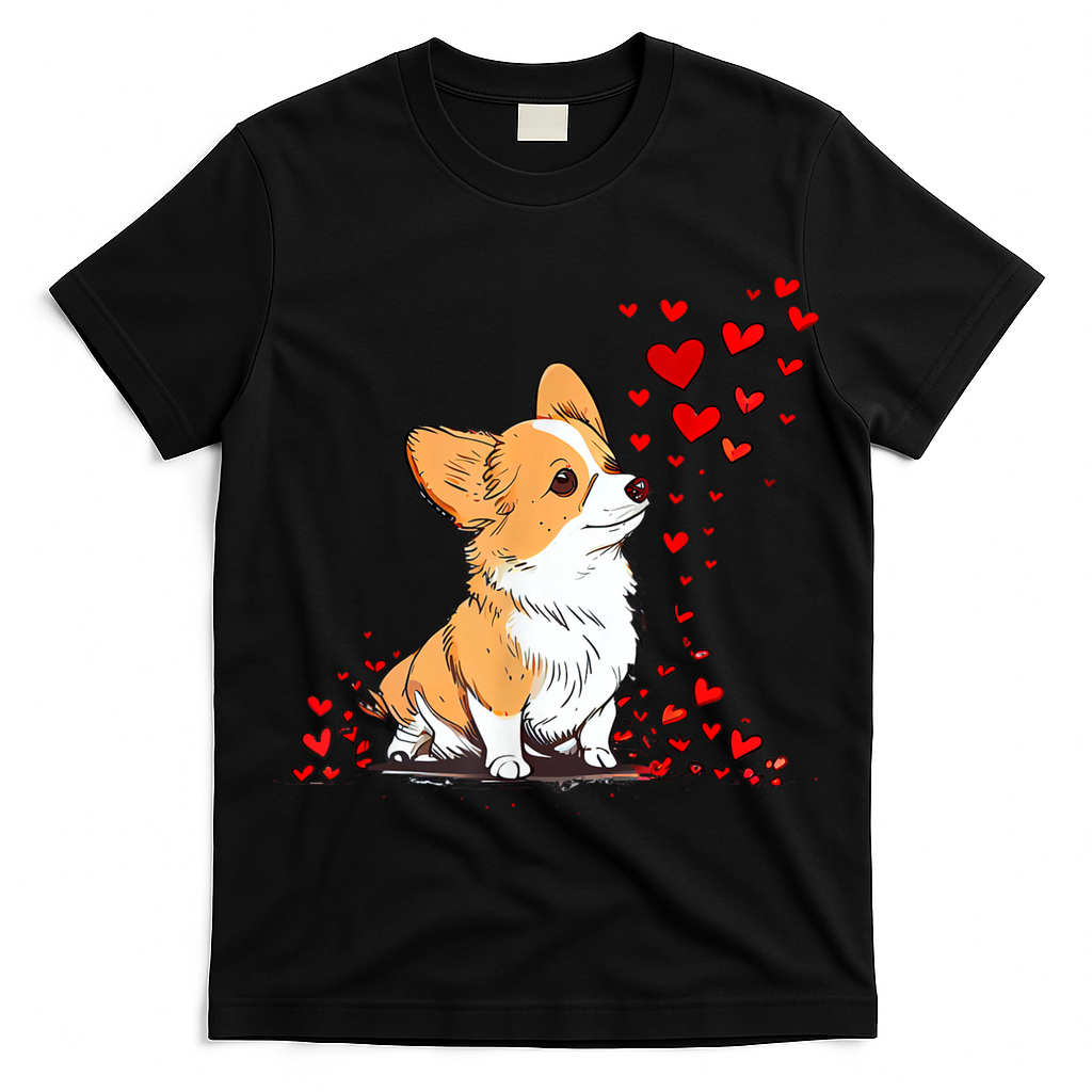 Dog Valentine Cute Corgi ValentineS Day T-Shirt
