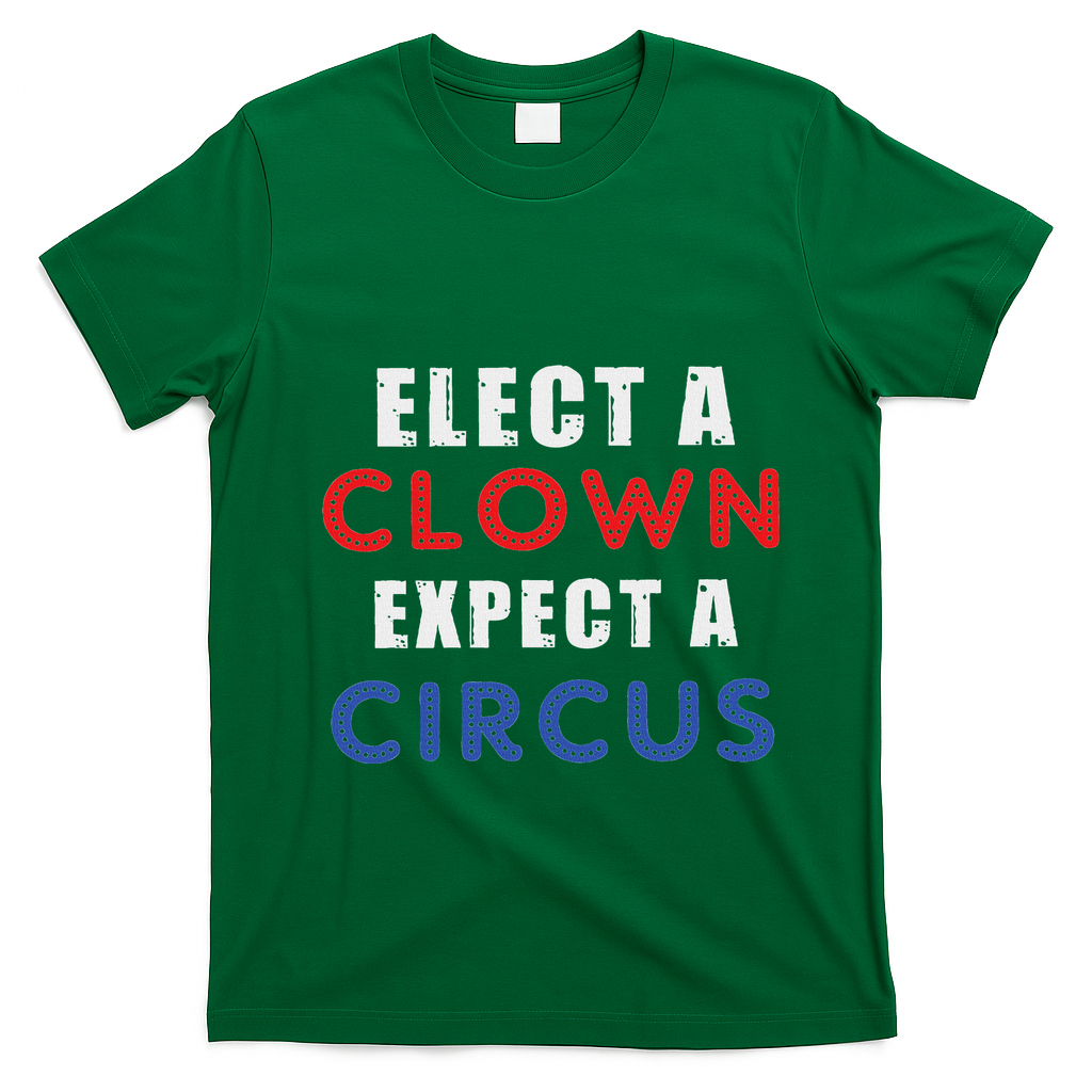 Elect A Clown Expect A Circus Design Anti Trump T-Shirt - Irish Green