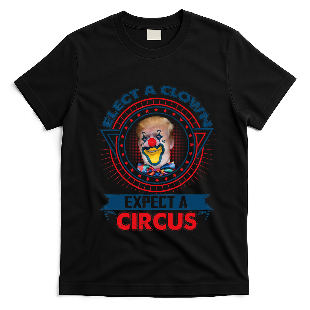 Elect A Clown Expect A Circus Funny Antitrump T-Shirt - Black