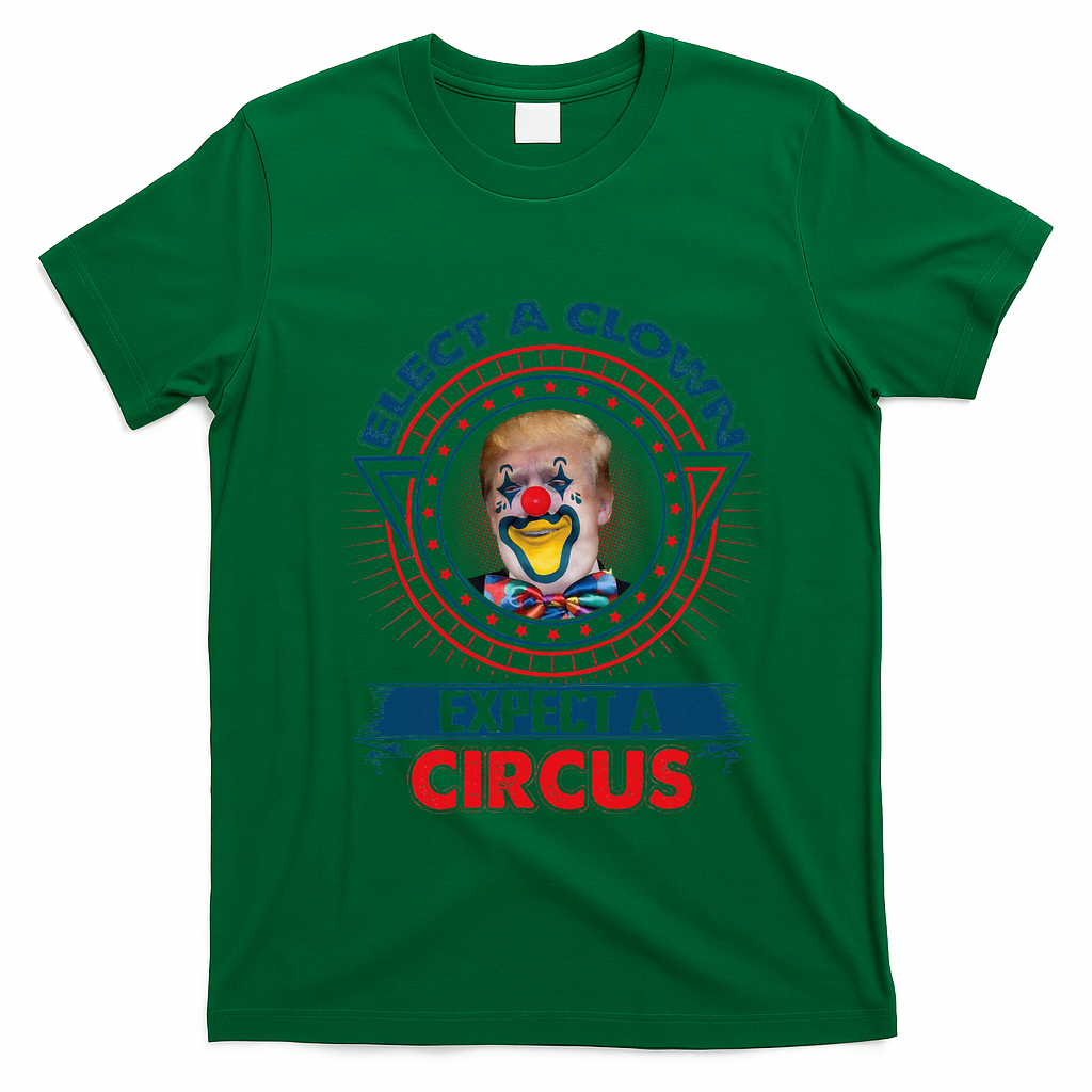 Elect A Clown Expect A Circus Funny Antitrump T-Shirt - Irish Green
