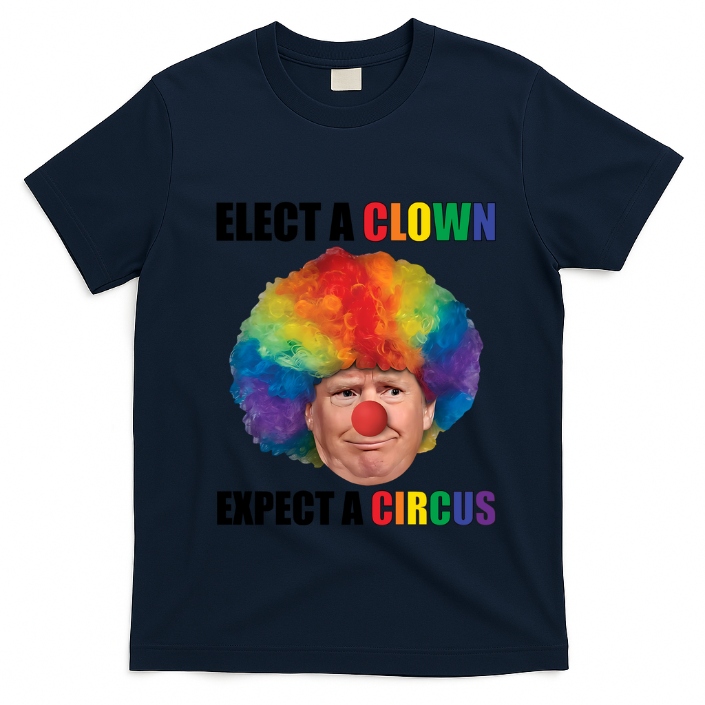 Elect Clown Expect A Circus Anti Trump T-Shirt - Navy Blue