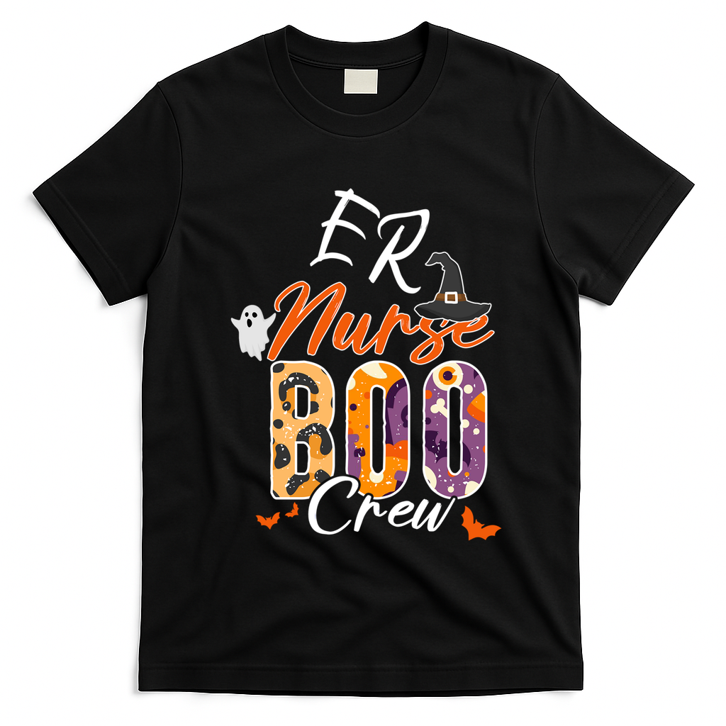 Er Emergency Nurse Boo Crew Funny Medical Squad Gift T-Shirt - Black