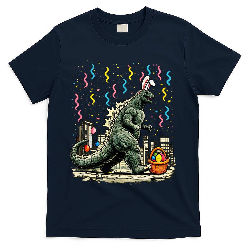 Easter Japanese Monster Bunny Ears Kaiju T-Shirt - Navy
