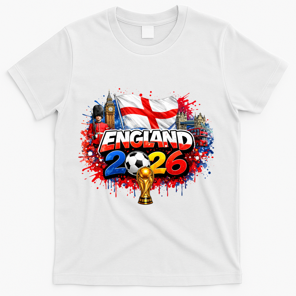 ENGLAND North America Soccer Tournament 2026 T-Shirt - White