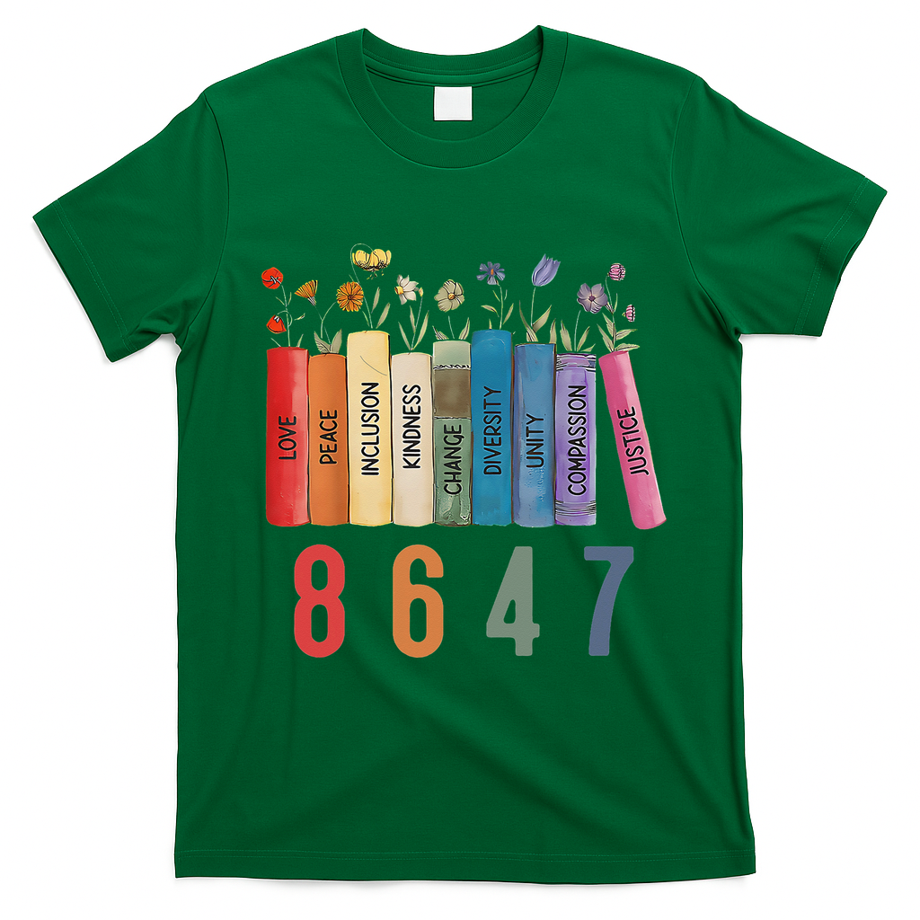 Equal Rights Book Flower 8647 Trump Feminist Women Rights Gift T-Shirt - Irish Green