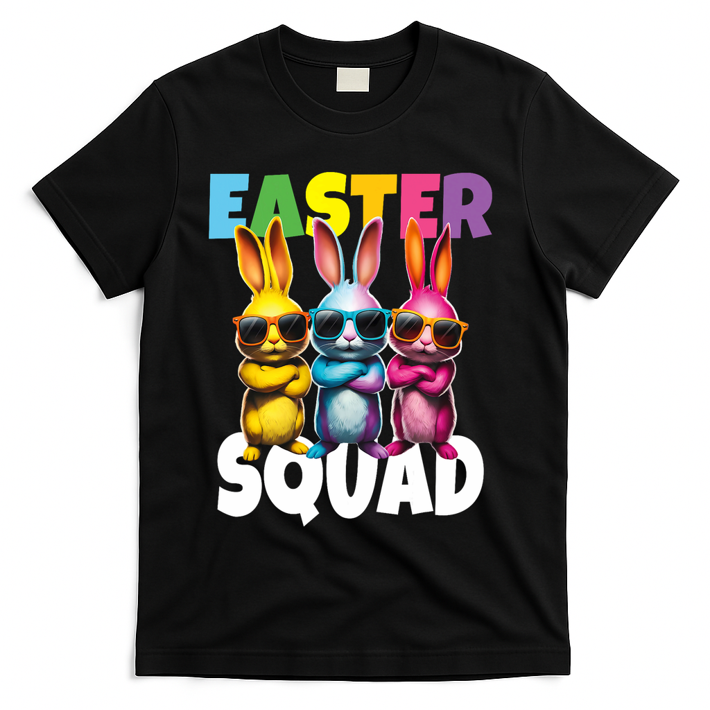 Easter Squad Bunny Cool Bunnies Happy Easter  T-Shirt - Black
