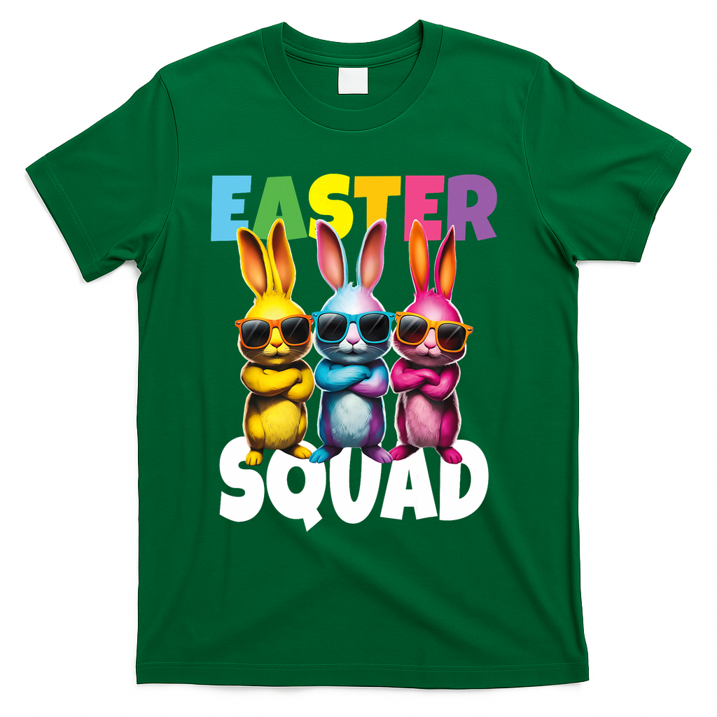 Easter Squad Bunny Cool Bunnies Happy Easter  T-Shirt - Green