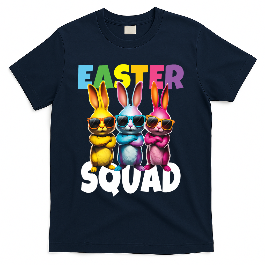 Easter Squad Bunny Cool Bunnies Happy Easter  T-Shirt - Navy