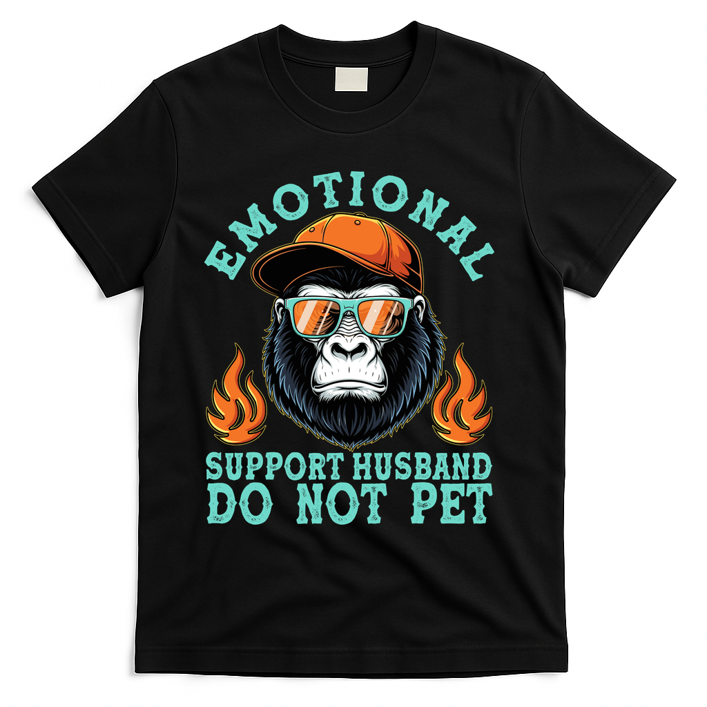 Emotional Support Husband Do Not Pet T-Shirt - Black