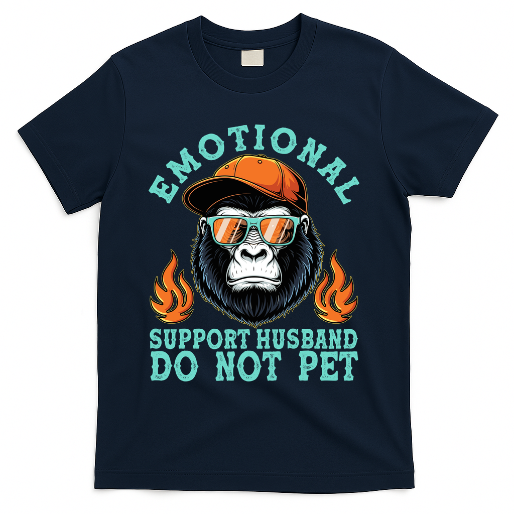 Emotional Support Husband Do Not Pet T-Shirt - Navy