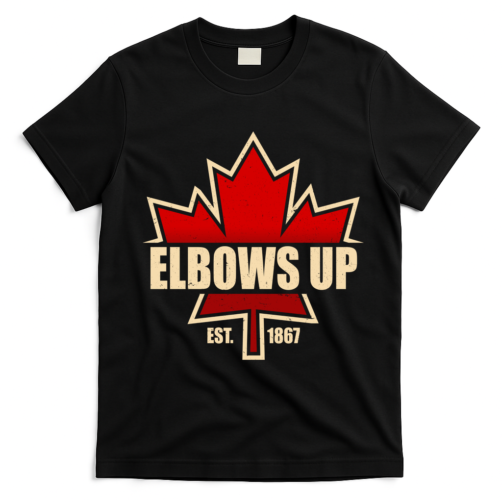 Elbows Up Canada EST 1867 Protest T-Shirt - Black