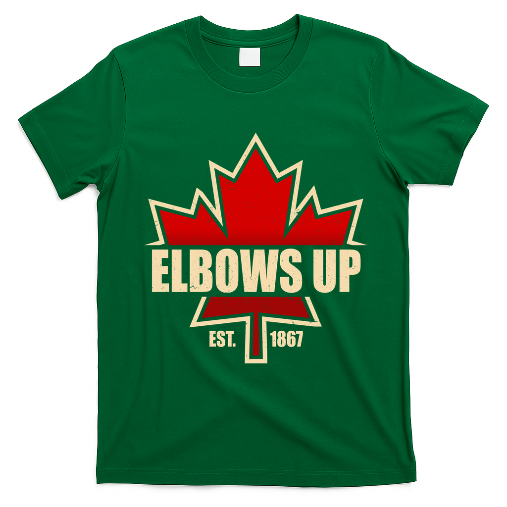 Elbows Up Canada EST 1867 Protest T-Shirt - Irish Green