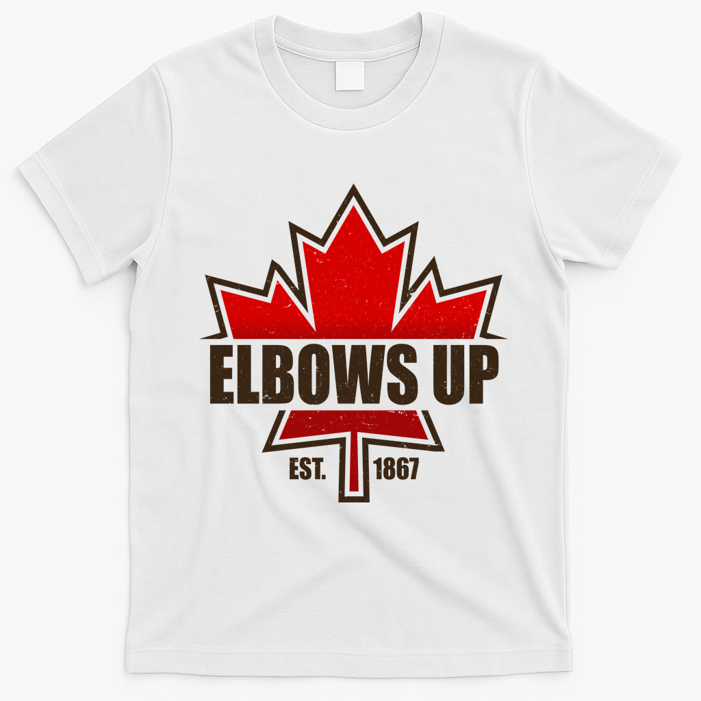Elbows Up Canada EST 1867 Protest T-Shirt - White