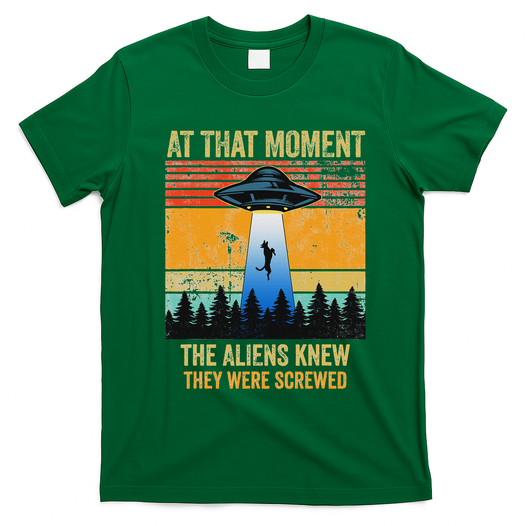Funny Alien Abduction Malinois Dutch Shepherd Ufo Uap Dog T-Shirt - Irish Green