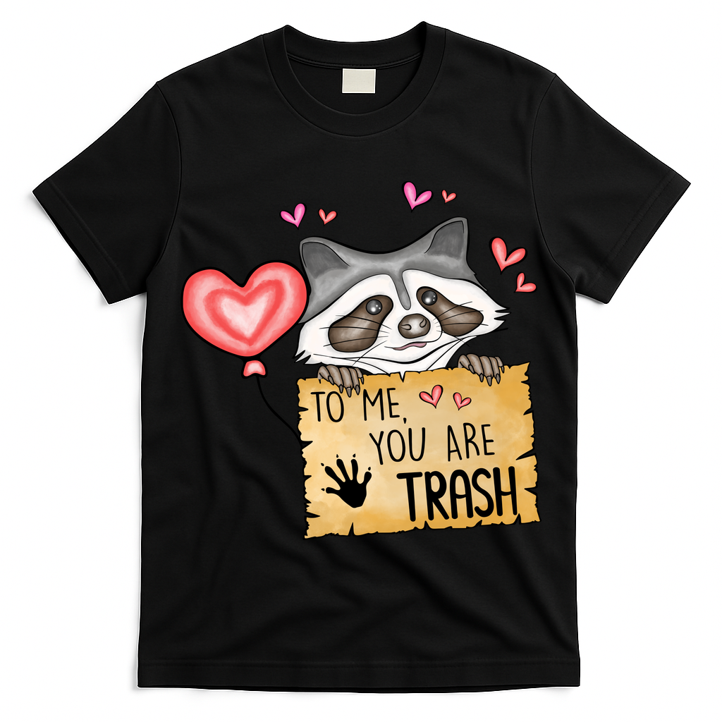 Funny Animals To Me You Are Trash Raccoon Valentines Gift For Valentine Day T-Shirt