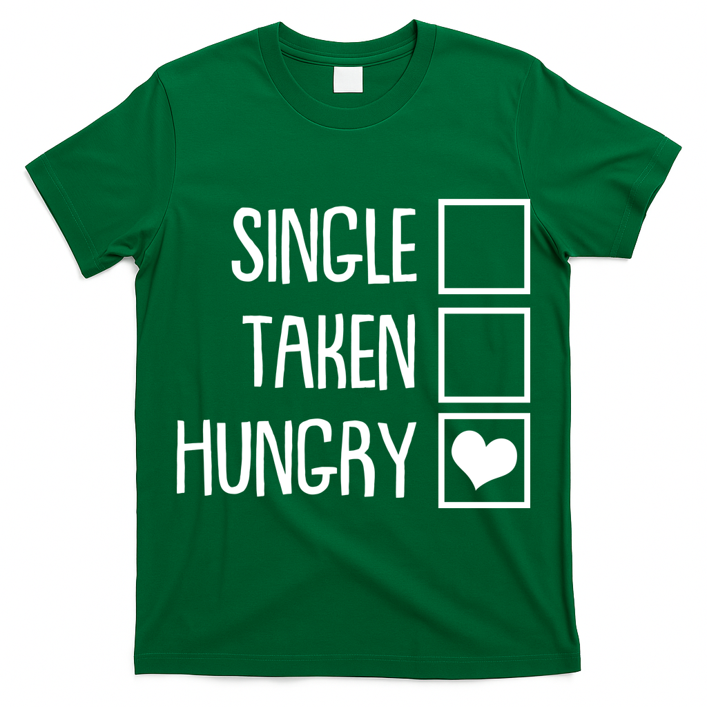 Funny Anti Valentine Single Taken Hungry T-Shirt