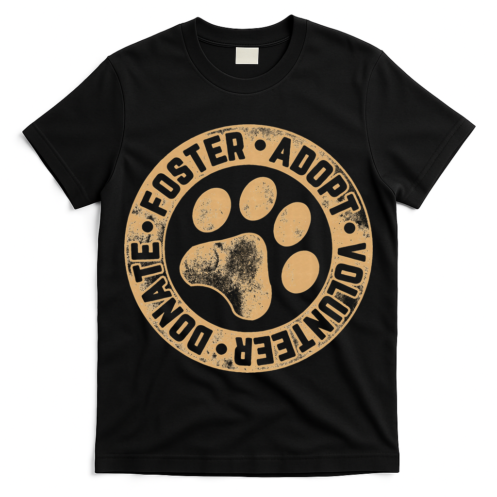 Foster. Adopt. Volunteer. Donate. Animal Rescue Dog T-Shirt