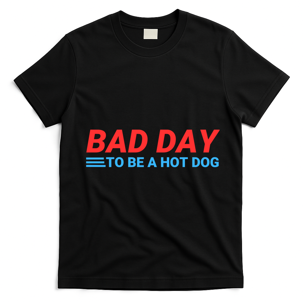 Funny Bad Day To Be A Hot Dog Hot Dog Foodie Funny Hot Dog Dad Life T-Shirt - Black