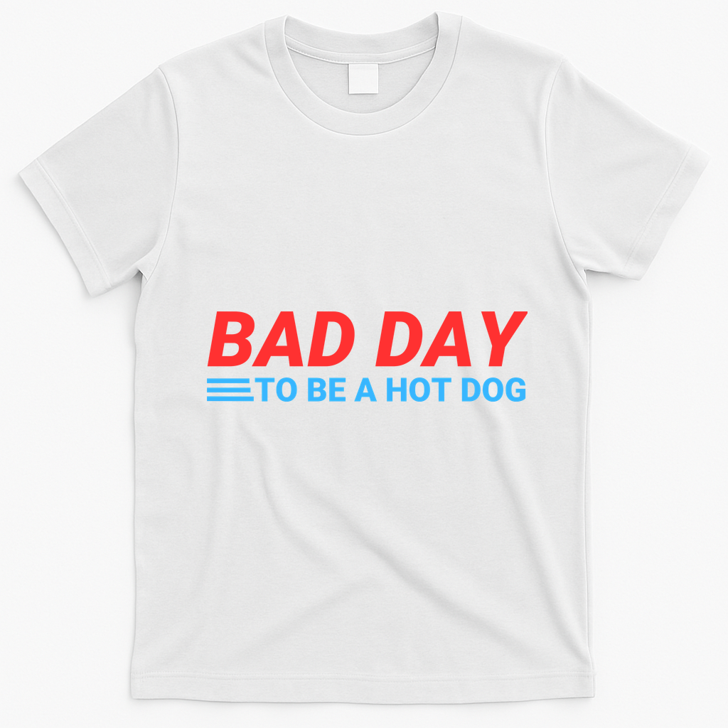 Funny Bad Day To Be A Hot Dog Hot Dog Foodie Funny Hot Dog Dad Life T-Shirt - White
