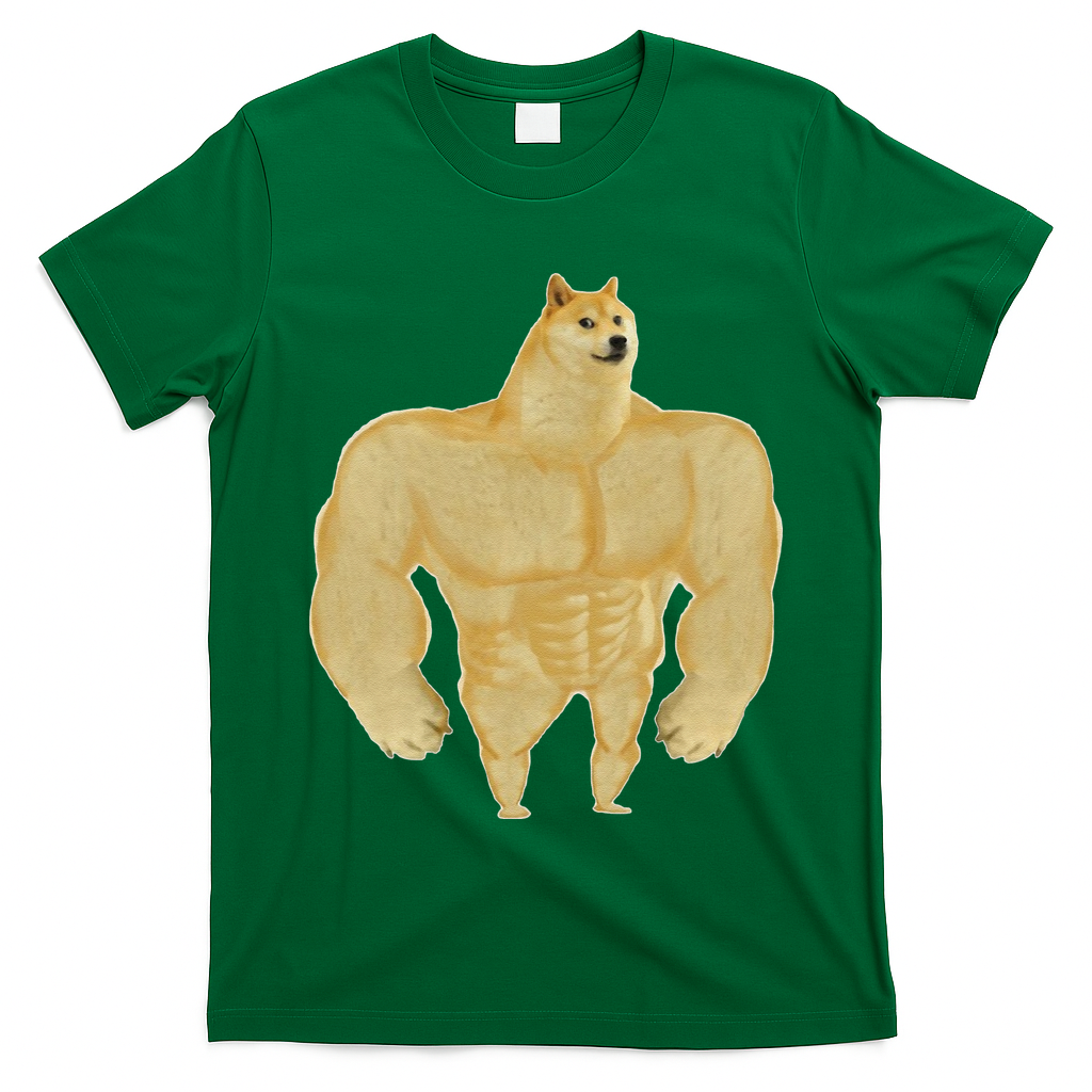 Funny Buff Doge Chiba Dog Gym Meme Funny Swole Doge Meme T-Shirt