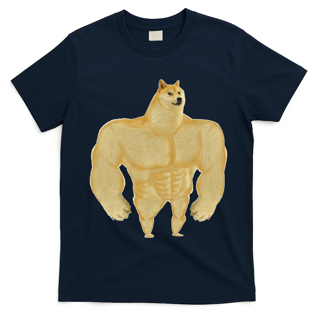 Funny Buff Doge Chiba Dog Gym Meme Funny Swole Doge Meme T-Shirt