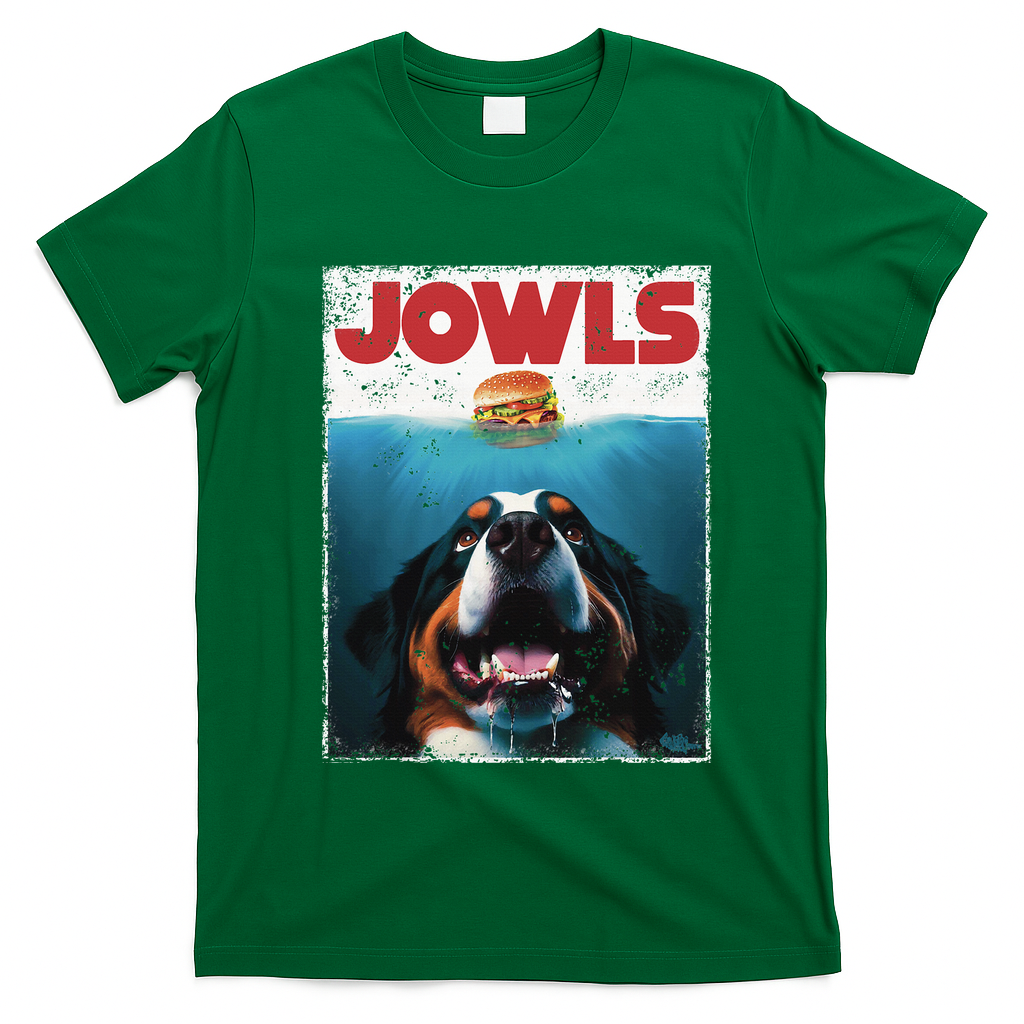 Funny Berner Jowls Burger Bernese Mountain Dog Mom Dog Dad T-Shirt - Irish Green