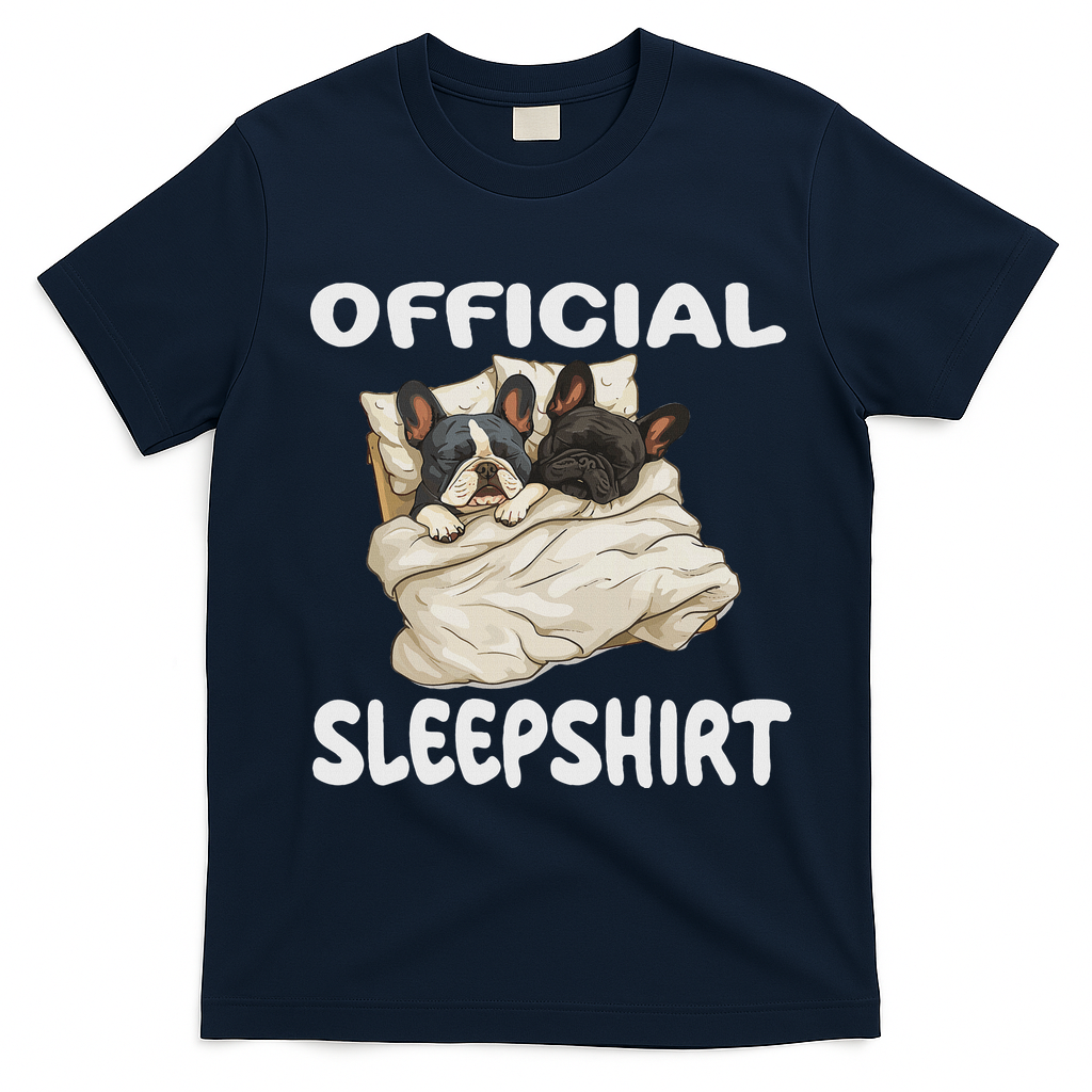 French Bulldog Sleep Pajamas Nightgown T-Shirt - Navy Blue