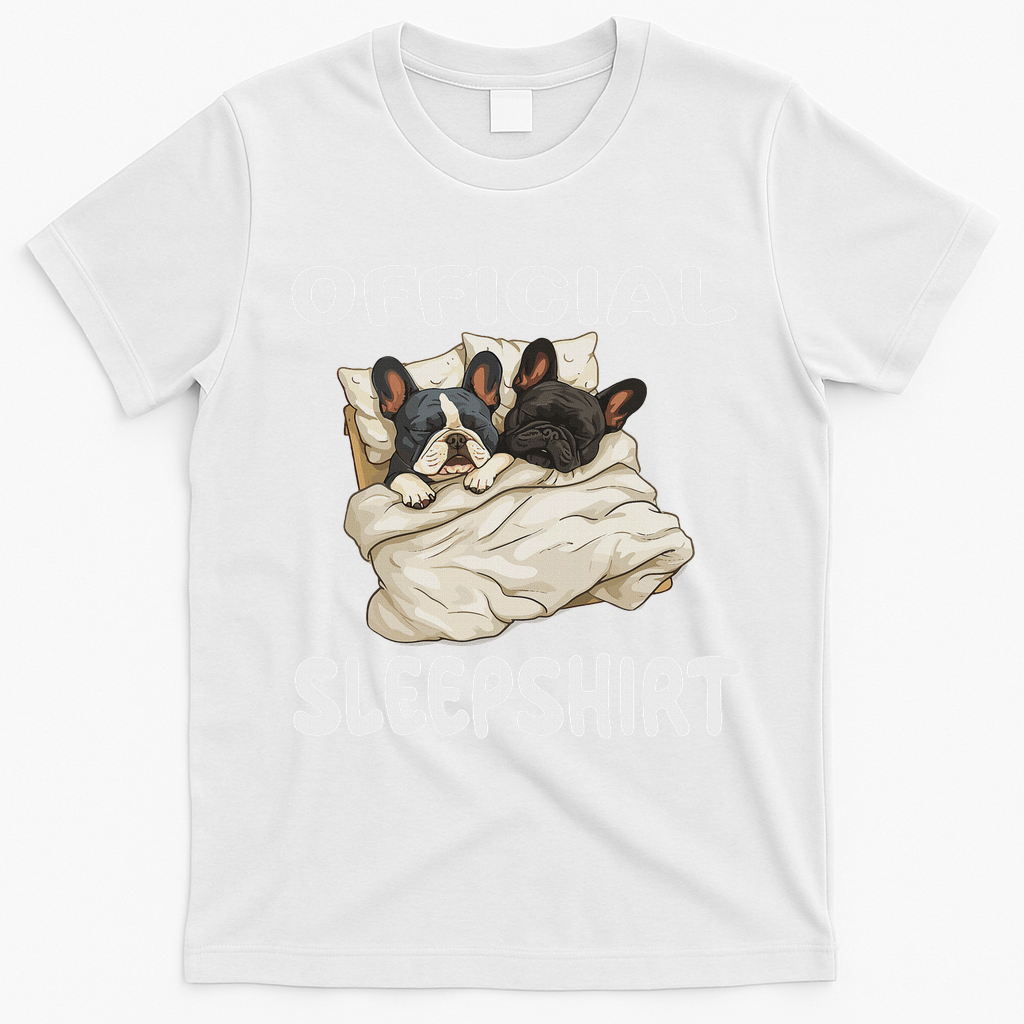 French Bulldog Sleep Pajamas Nightgown T-Shirt - White