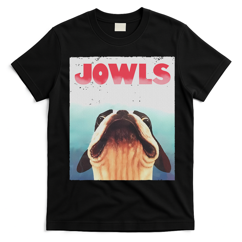 Funny Boston Terriers Jowls Dog Mom, Dog Dad T-Shirt - Black