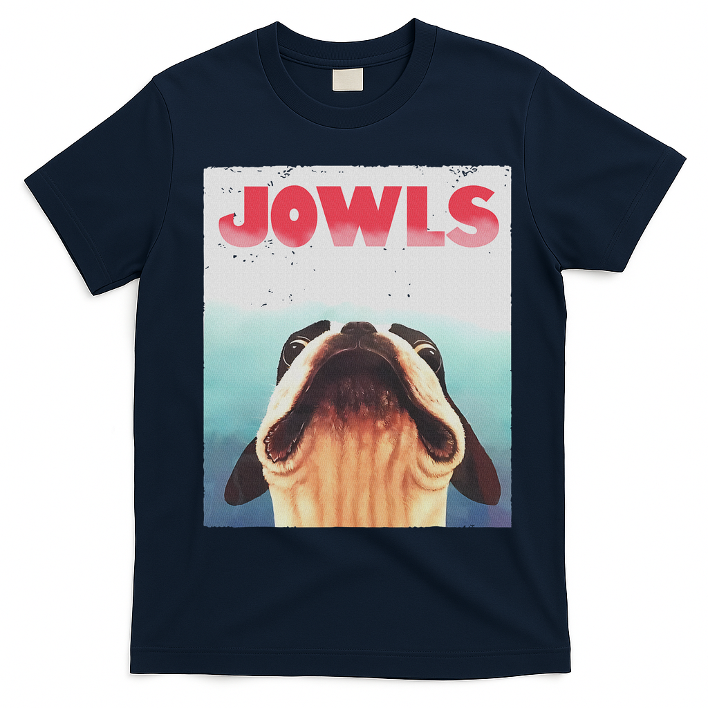 Funny Boston Terriers Jowls Dog Mom, Dog Dad T-Shirt - Navy Blue