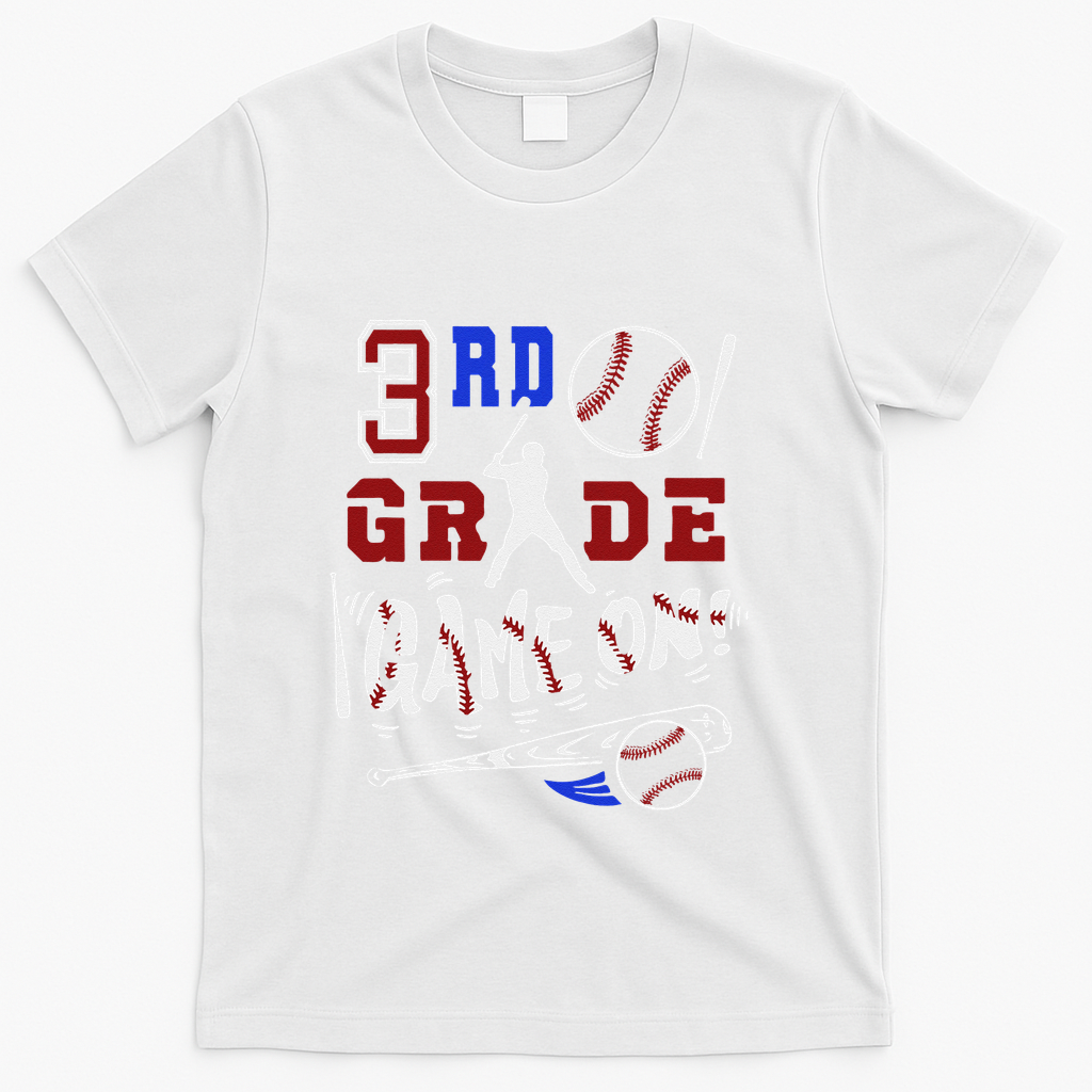 Funny Back To School Baseball Third Grade 3rd Grade Gift T-Shirt - White