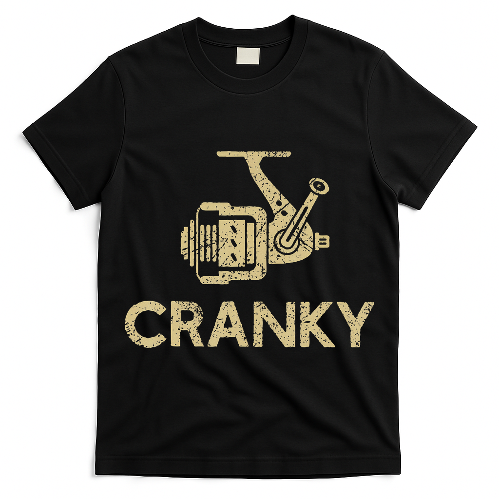 Funny Cranky Fishing Reel Pun Humor Fishermen T-Shirt