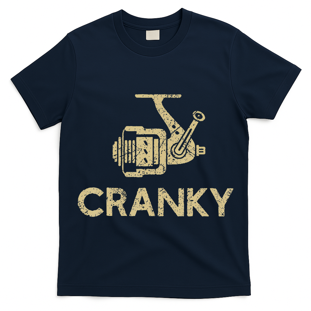 Funny Cranky Fishing Reel Pun Humor Fishermen T-Shirt