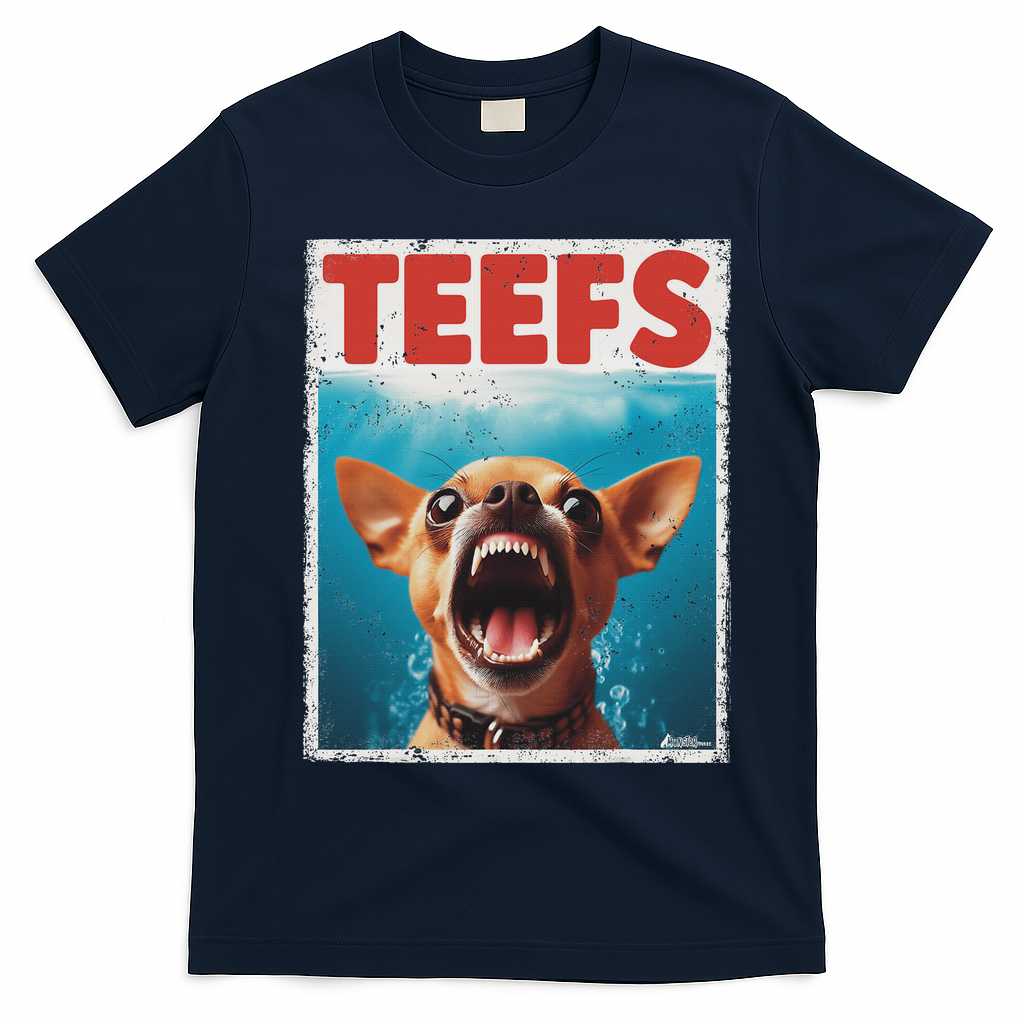 Funny Chihuahua Fs Top, Th Chi Jowls Paws Dog Mom Dad T-Shirt - Navy Blue