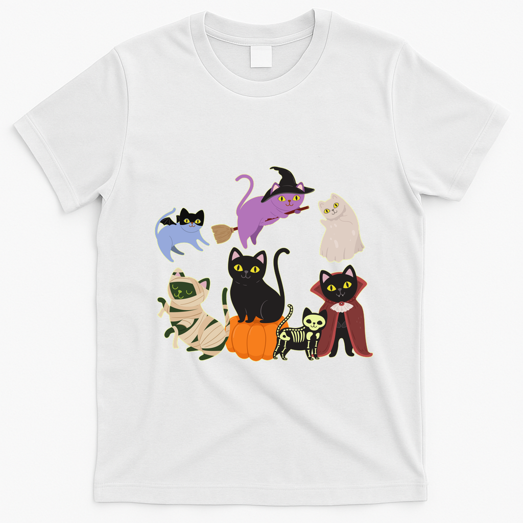 Funny Cute Halloween Costume Cats Kitties T-Shirt - White
