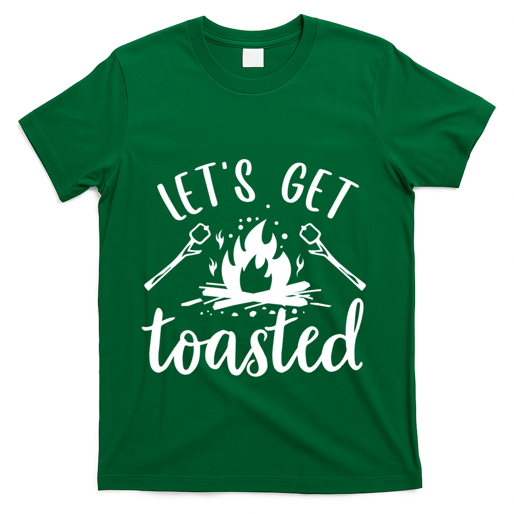 Funny Camping LetS Get Toasted Cool Campers Cute Gift T-Shirt - Green
