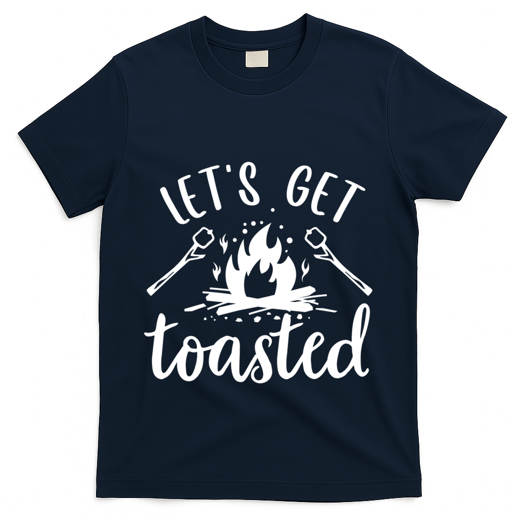 Funny Camping LetS Get Toasted Cool Campers Cute Gift T-Shirt - Navy
