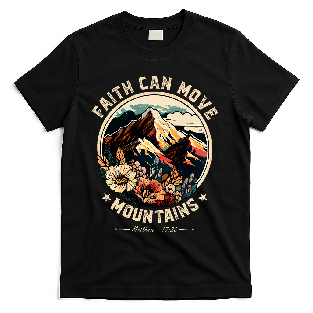 Faith Can Move Mountains T-Shirt - Black